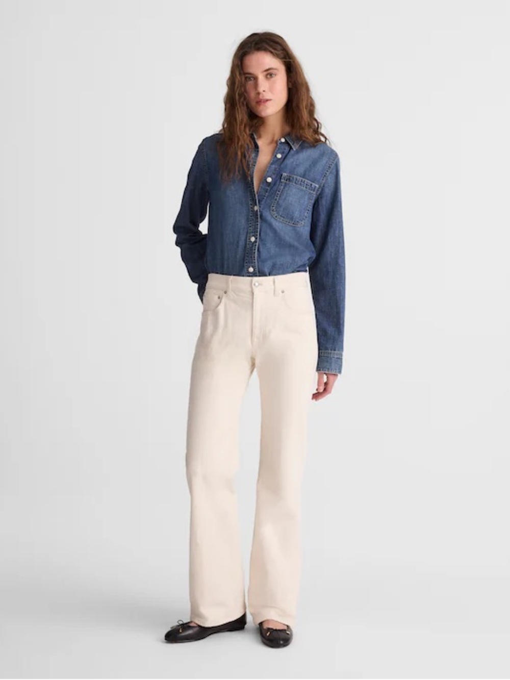 Madewell Relaxed Bootcut Jeans Cream White‎ Canvas High Rise Comfort Stretch 28